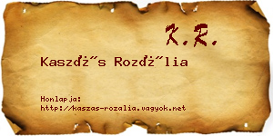 Kaszás Rozália névjegykártya